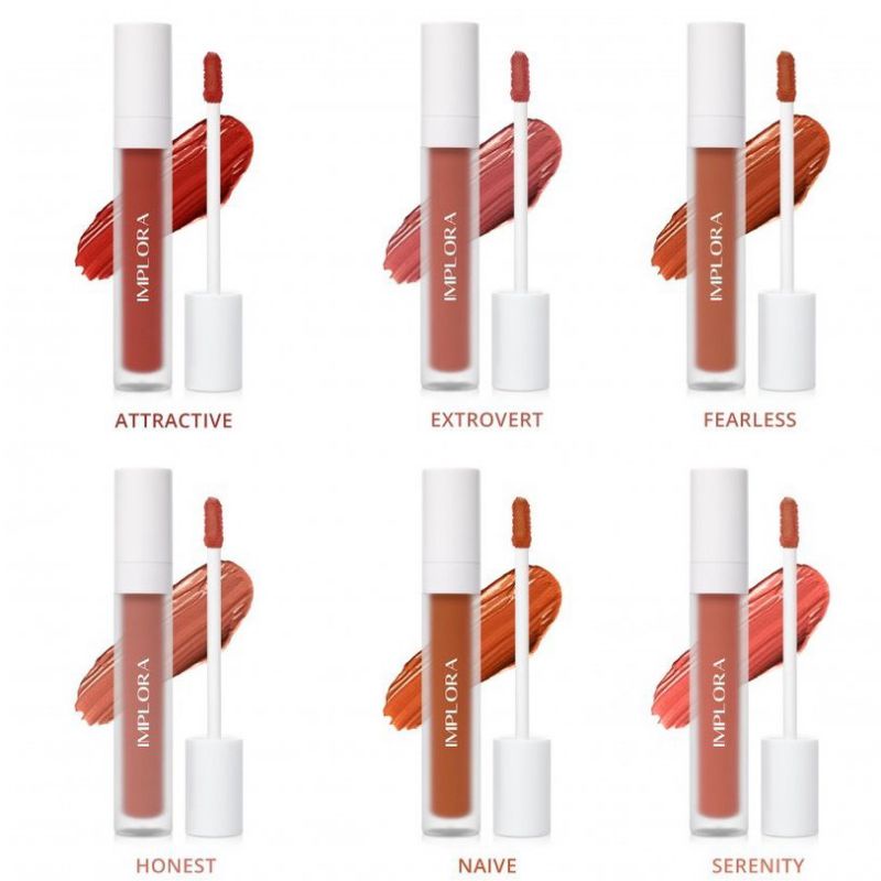 NEW IMPLORA LIP VELVET EDITION BYE BYE BARE LIPS 6 VARIAN WARNA