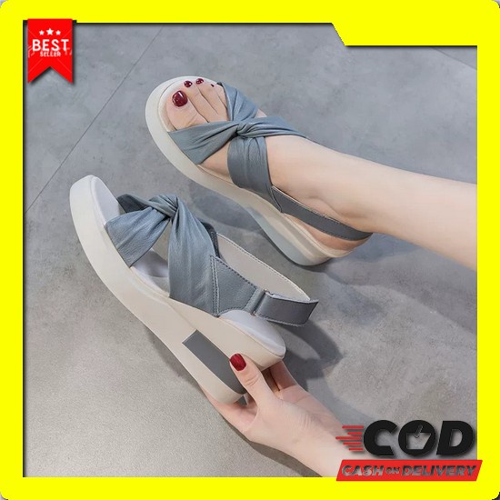 Sandal Wedges Wanita Terbaru Murah Widges Sendal Kaca Impor Perempuan  Js 02 Wedges Siska