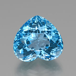 GLC Certified Clean 27.25ct 18.5x16mm Heart Natural Swiss Blue TOPAZ Brazil Super Luster TP015