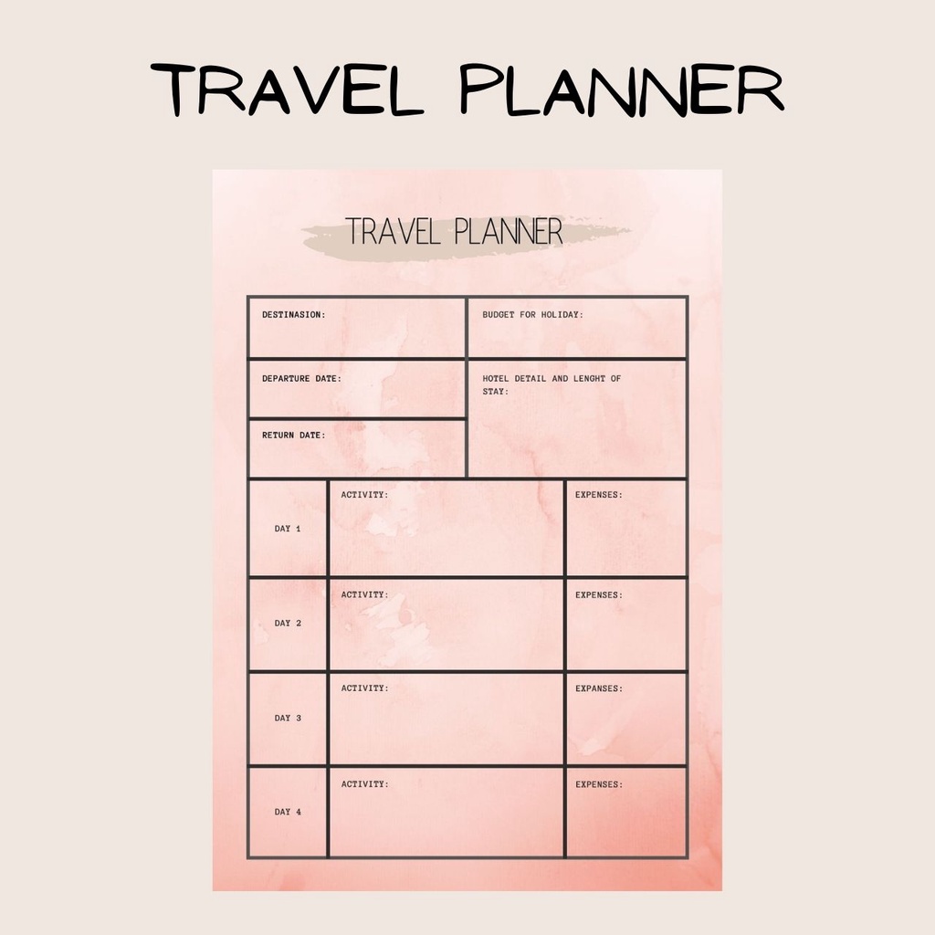 

TRAVEL PLANNER UNTUK BINDER KEKINIAN
