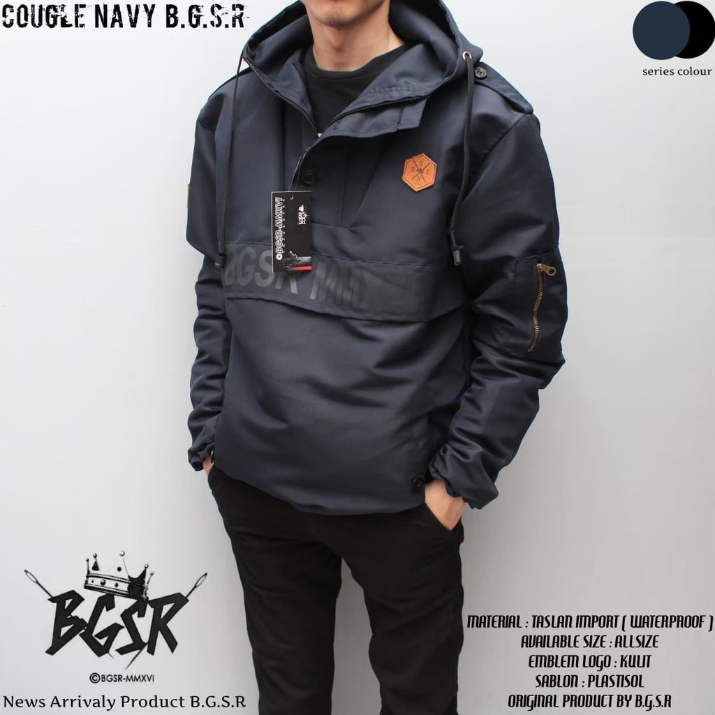 JAKET CAGOULE TASLAN WATERPROOF PRIA JAKET HOODIE OUTDOOR HIKING MOTOR BIKERS ANTI AIR TEBAL MURAH