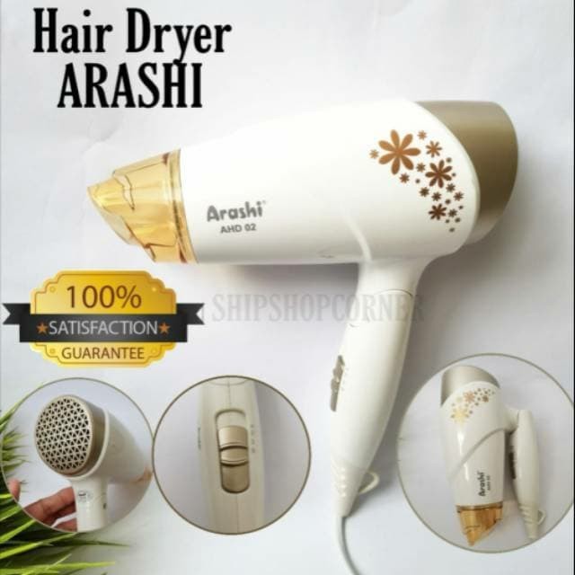 Hair Dryer ARASHI AHD 01 02 Pengering Rambut 3 Level Speed