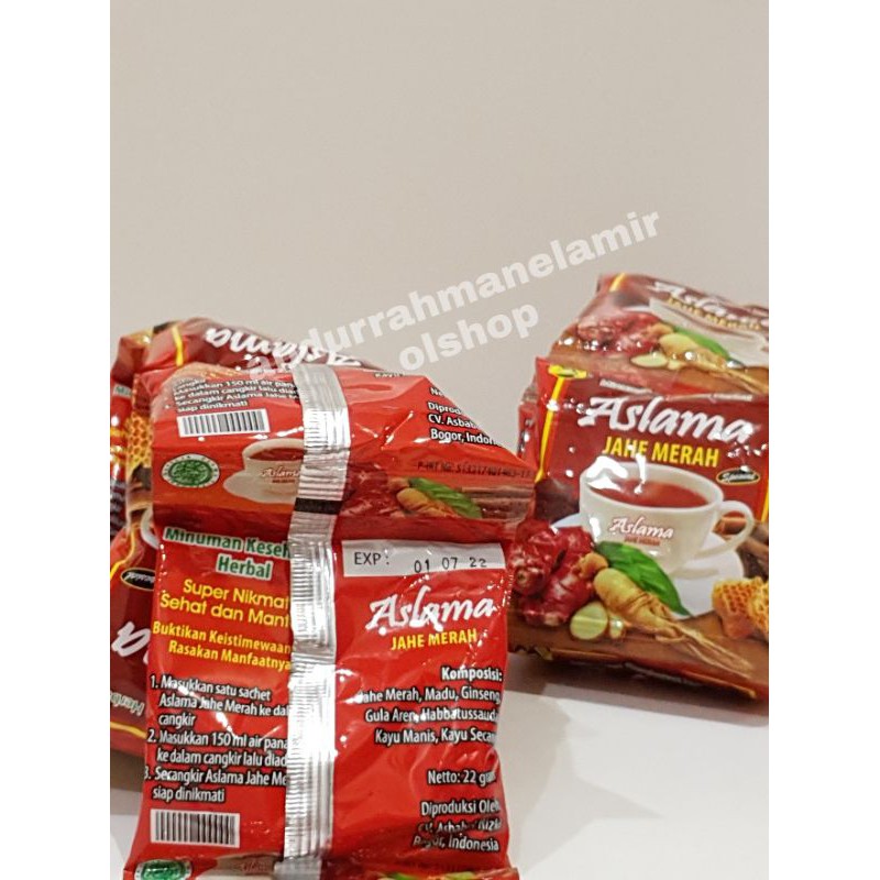 

Jahe merah aslamah 1 ball isi 240 pcs, 20 renceng