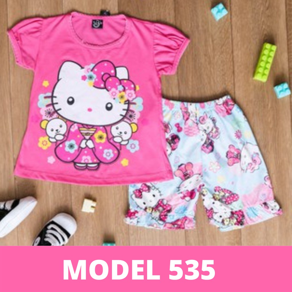 SETELAN ANAK PEREMPUAN WE3 LOL HELLO KITTY