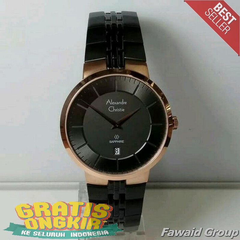 Best Seller Jam tangan Pria ALEXANDRE CHRISTIE AC 8565 PRIA  ROSEGOLD GREY ORIGINAL