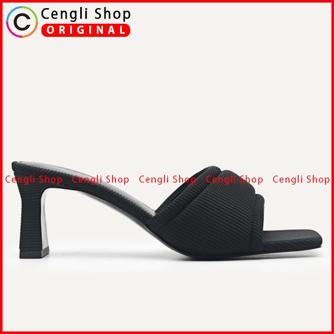 SANDAL HEEL PEDRO HEELS WANITA ORIGINAL BRANDED TERBARU HITAM PW060