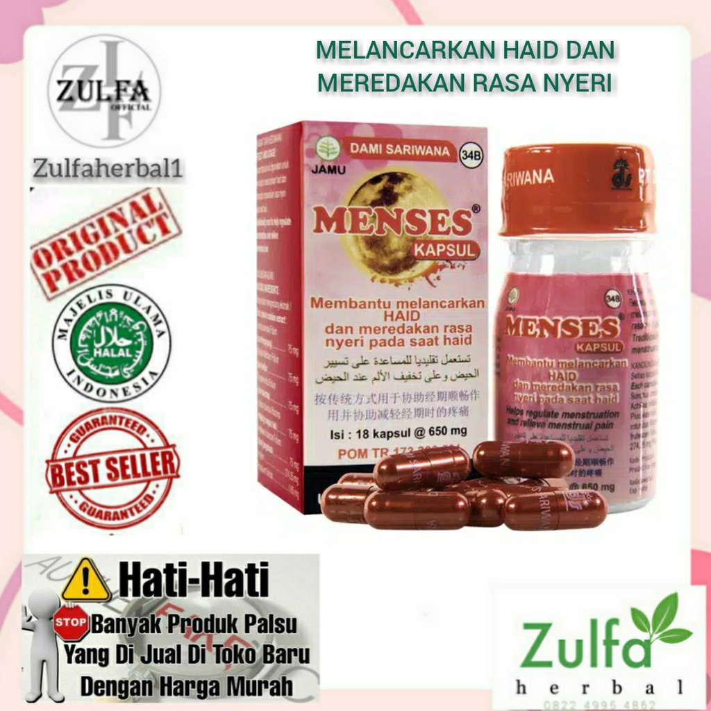 Jual Jamu Herbal Menses 18 Kapsul Obat Pelancar Haid Datang Bulan Shopee Indonesia 5573