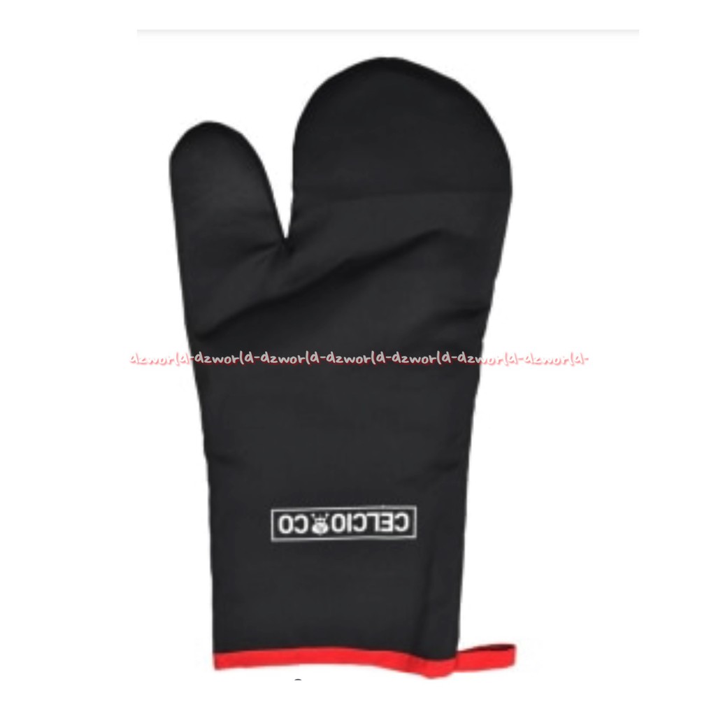 Celcio &amp; Co Sarung Tangan Untuk Saat Bbq Oven Memanggang Panggangan Hitam BBQ Gloves Black Barbeque Glove Hitam Celcio Co Cecio Sarungtangan Tebal