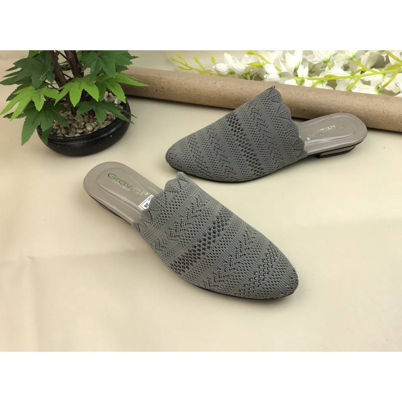 Sandal Hak Tahu Wanita Bahan Rajut Import SF-58 GRAVICI