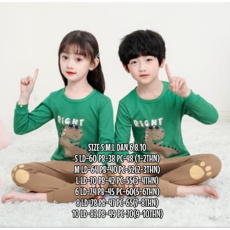 Baju Tidur Anak/Setelan Anak Couple Celana Panjang /Piyama Set Anak laki laki perempuan