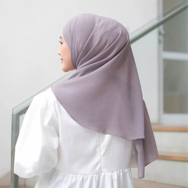 Pashmina oval Malaysia Ceruty Babydoll Polos Jilbab Curve