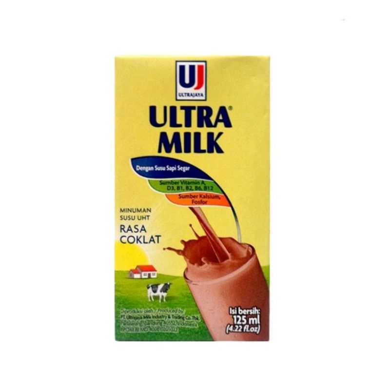 

Susu ultra milk uht 125 ml cokelat