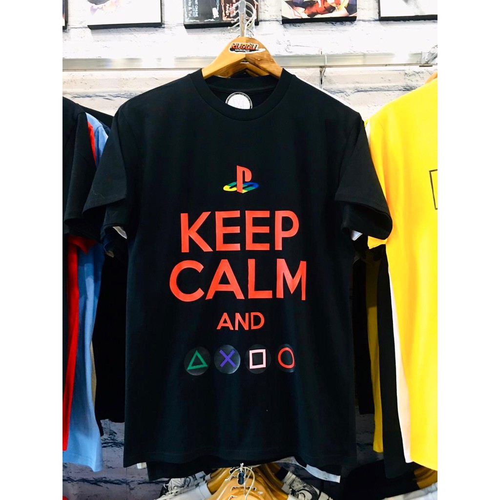 Kaos gamer Keep calm and Playstation ready stock _ Kudou x Metro