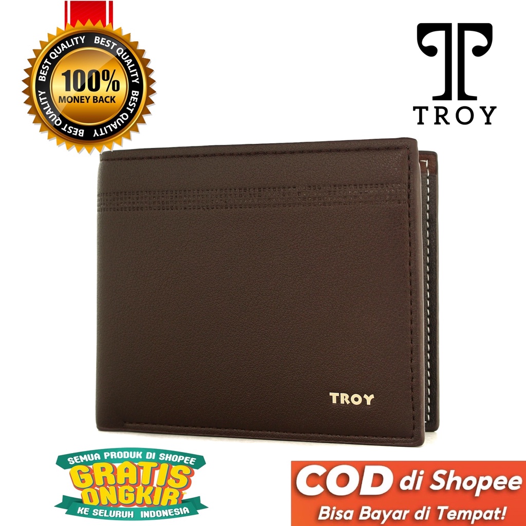 TOKOKOE - Troy Xoho - Dompet Pria bahan Kulit Vegan Original model Lipat dengan Kotak Eksklusif