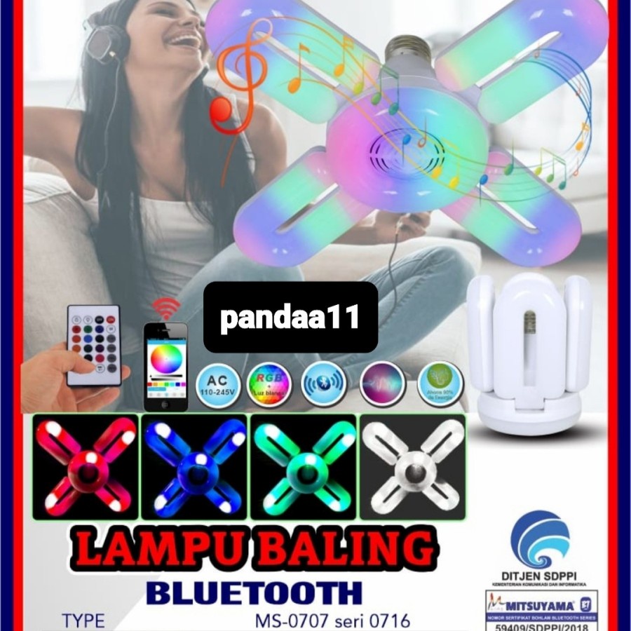 arangunik2021-Bohlam Music Mitsuyama Lampu Baling Bluetooth MS 0707 BT Seri 0716