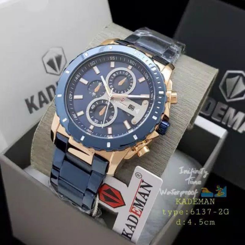 JAM TANGAN PRIA KADEMAN_6337_2g ORIJINAL INPORT WATER PROF 50M