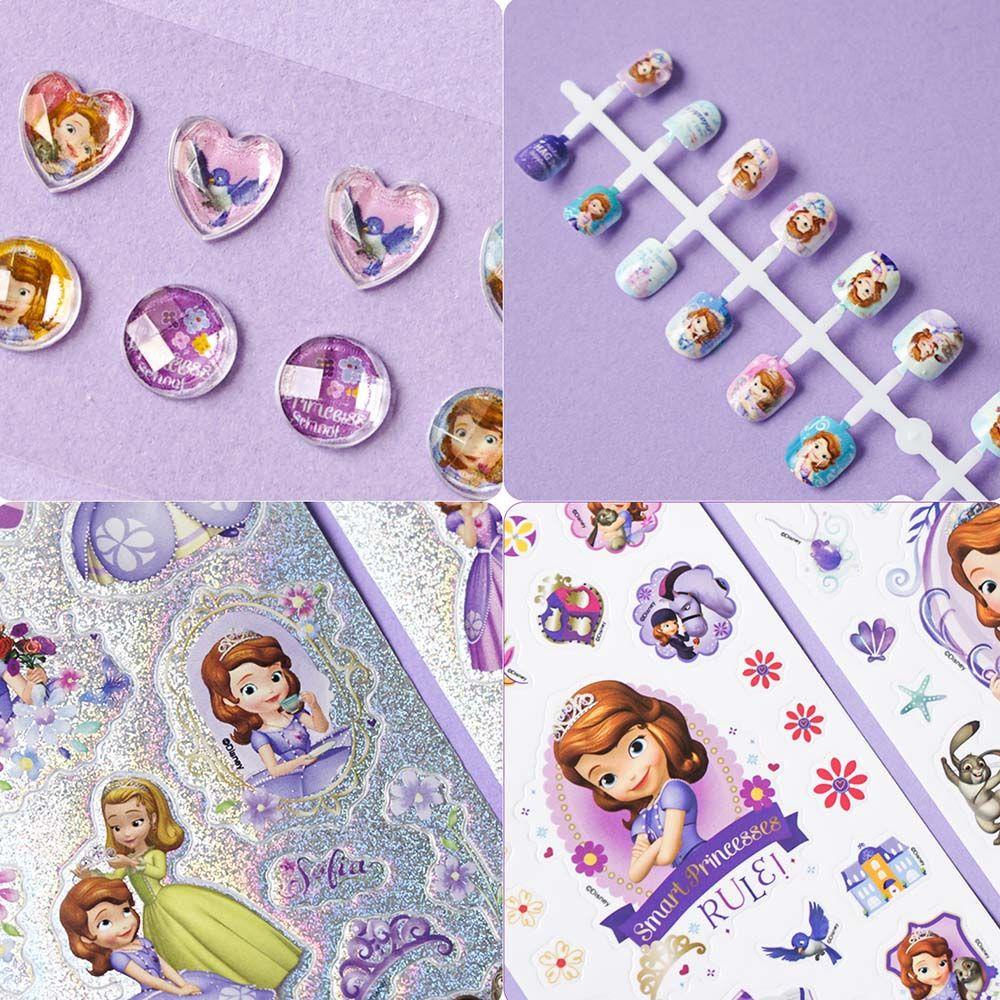 Agustina Anak Nail Art Set 3D Elsa Nail Foils Manicure Make up Mainan Kuku Palsu Self Adhesive Nail Art Dekorasi