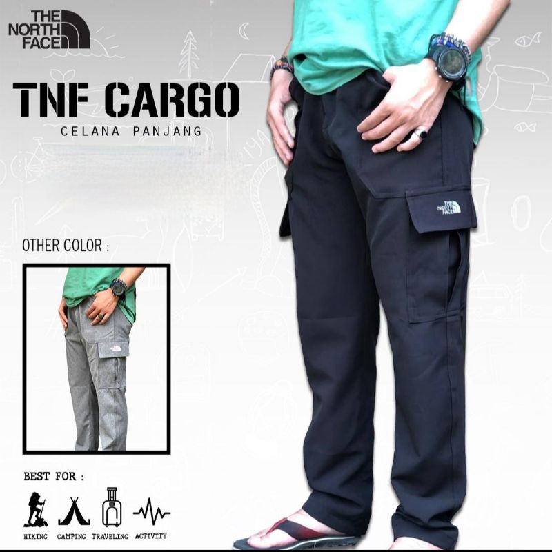 Celana Panjang Quickdry The North Face TNF Cargo Polos Bahan Tebal Premium