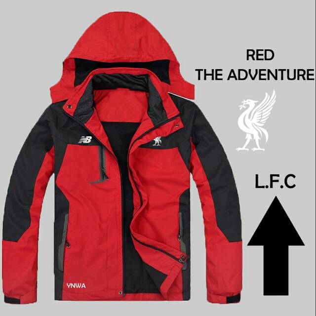 Jaket Liverpool grade ori harga murah bahan parasut ukuran S M L XL XXL anti air tebal warna merah