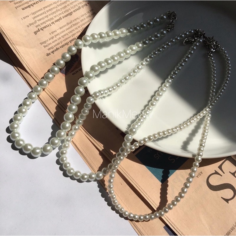 [ COD ] Simple Pearl Necklace / kalung mutiara / vintage retro necklace / Korean necklace