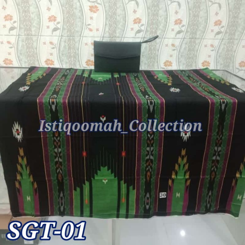 Sarung Lamiri Kosongan Motif BHS SGT Mesres Jahit tengah