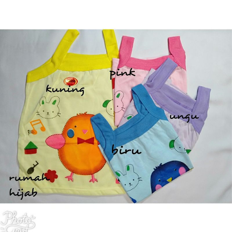 1 pcs kaos dalam singlet karakter anak cewek motif ayam