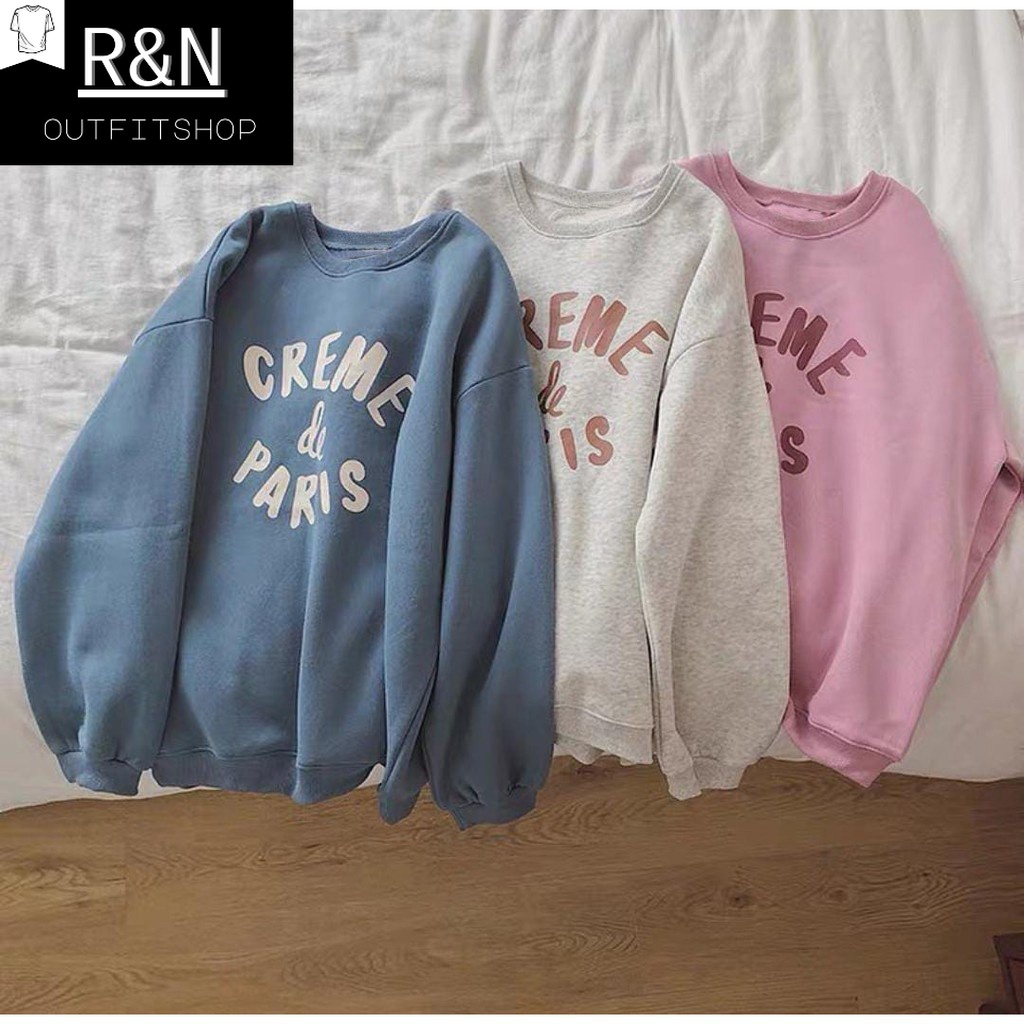 SWEATER Basic Sweater Creme De Paris M-XXXL (Pria & Wanita)