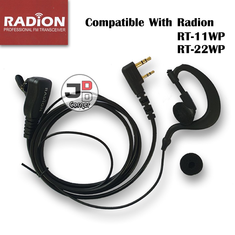 Handsfree / Earphone / Earset ORIGINAL HT Radion RT-11WP RT-22WP Dengan PTT RT11WP RT22WP RT11 RT22