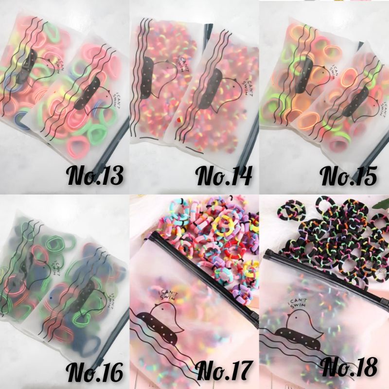 50 pcs / 100 pcs Ikat rambut import polos Korean style