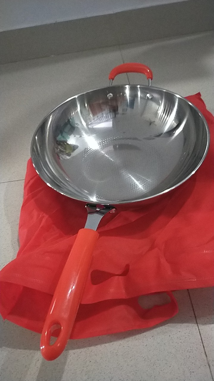 Gm Bear Wajan Wok Stainless Steel 32cm 1297 - Wajan Penggorengan Teflon Wok 32cm