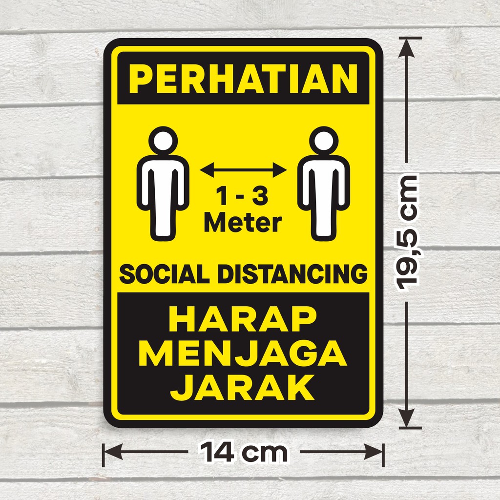 

Stiker Sign Vinyl Social Distancing Sticker Label Harap Menjaga Jarak 14 x 19,5 cm