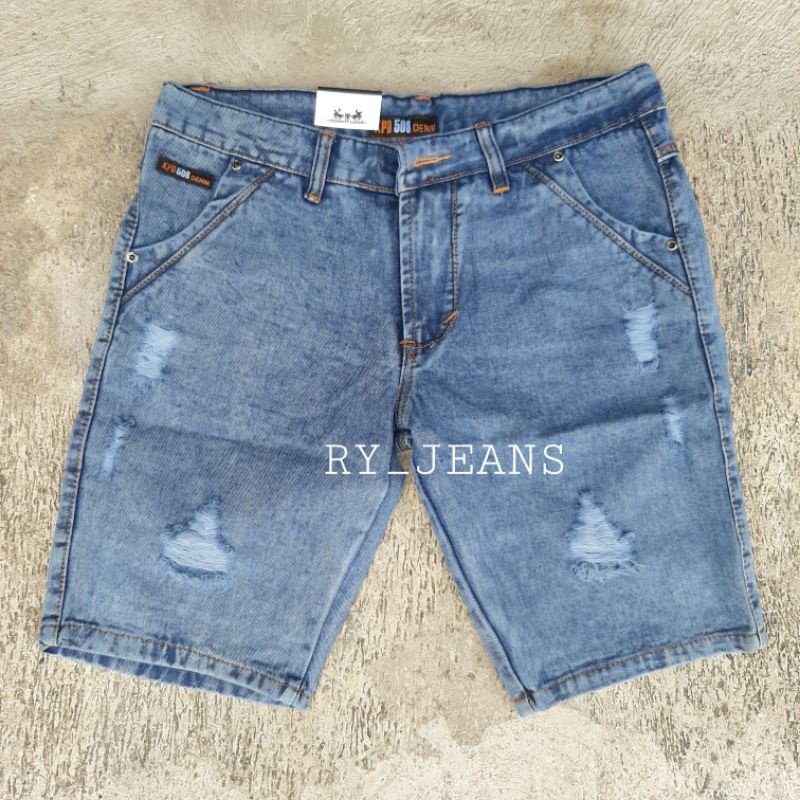 JEANS PENDEK SOBEK PRIA CELANA JEANS SNOW SOBEK PRIA STREET