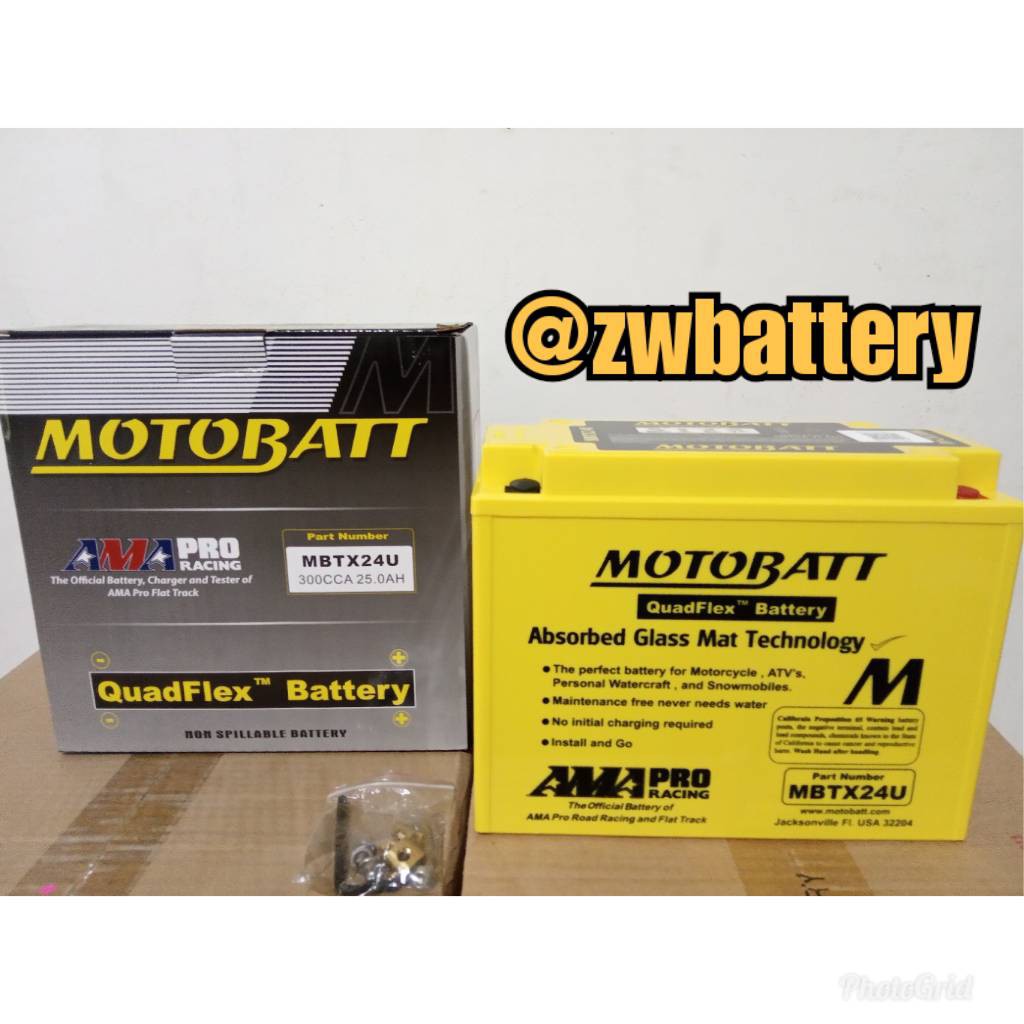 Aki Motor Harley Davidson Electra Glide Motobatt MBTX24U QUADFLEX