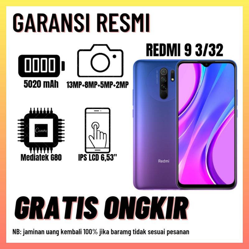 REDMI 9 3/32 NEW GARANSI RESMI