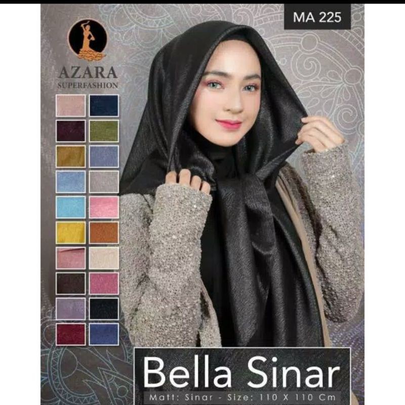 Hijab Sinar Glamour Segi Empat Polos / Sinar Laser Cut by Azara