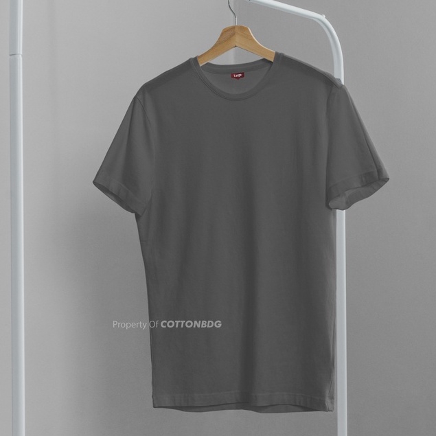 KAOS POLOS PRIA ABU TUA OLD GREY TANGAN PENDEK UKURAN S-XL BAHAN COTTON COMBED 30S ORGINAL