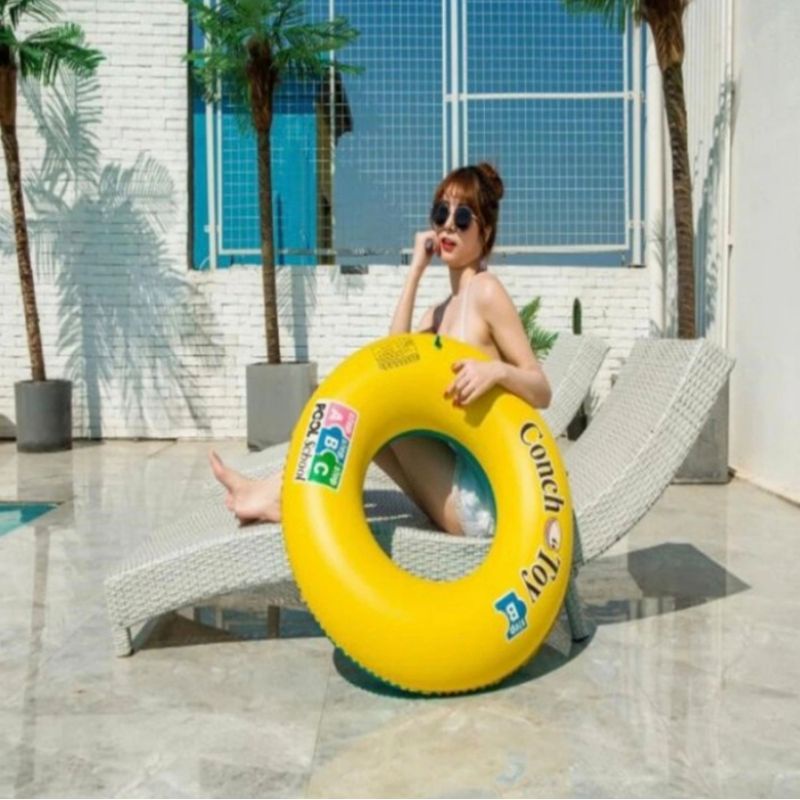 Ban Pelampung Besar Donat Bulat Anak Dewasa Kolam Renang 90 CM Ban Berenang Donut Rekreasi Olahraga Outdoor