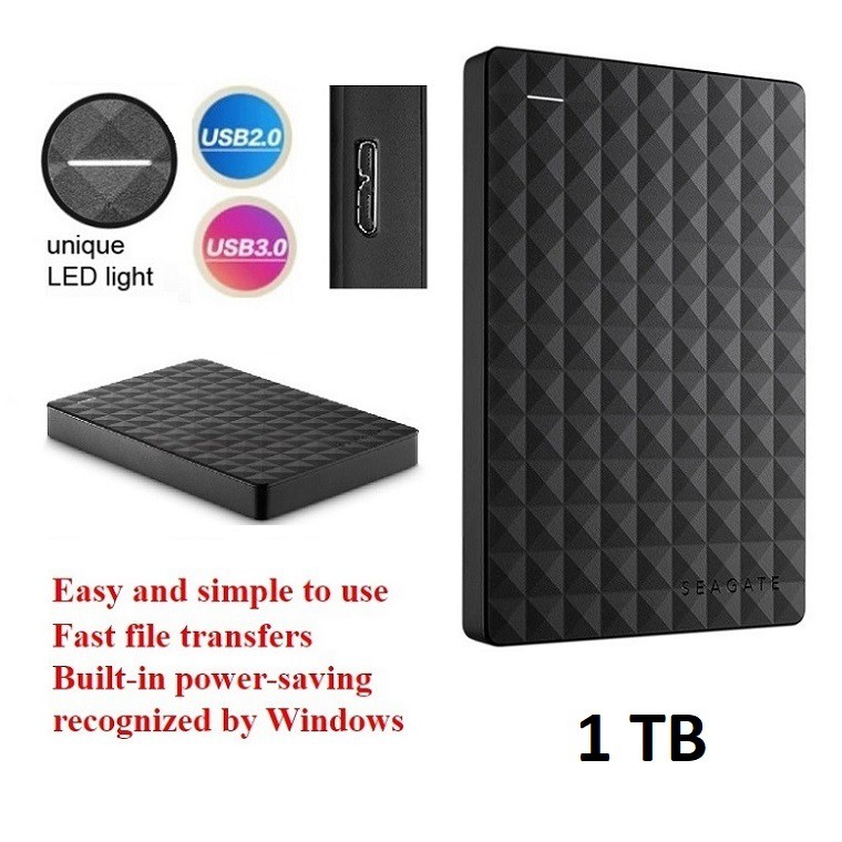 External Hard Drive Seagate Tera 2.5Inch HDD 1TB 5400rpm New AE704