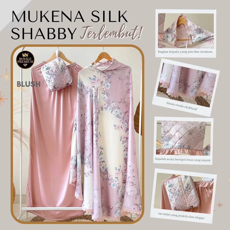 Mukena Silk Shabby Royale Premium - Blush