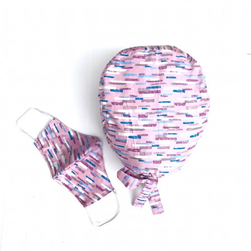 MEDISCRUB - Topi bedah Dokter Perawat OK UGD Surgical cap Motif No 65 Garis Bata