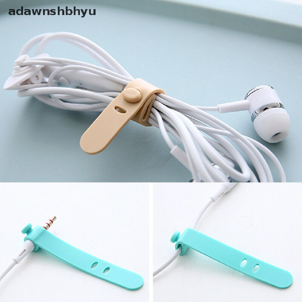 Adawnshbhyu Silicone Kabel Data Organizer Headphone Cord Finishing Buckle Bungkus Tie Strap