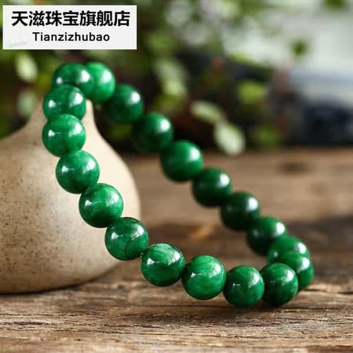 ( dilengkapi sertifikat ) gelang batu giok dingin hetian asli - darkar