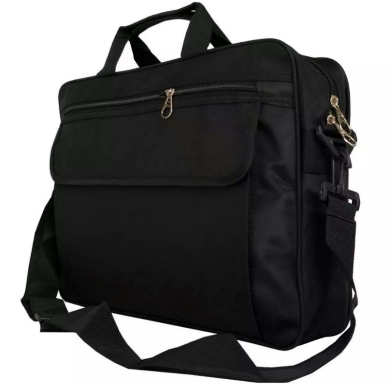 Obral Tas selempang Laptop Hitam Polos READY STOK