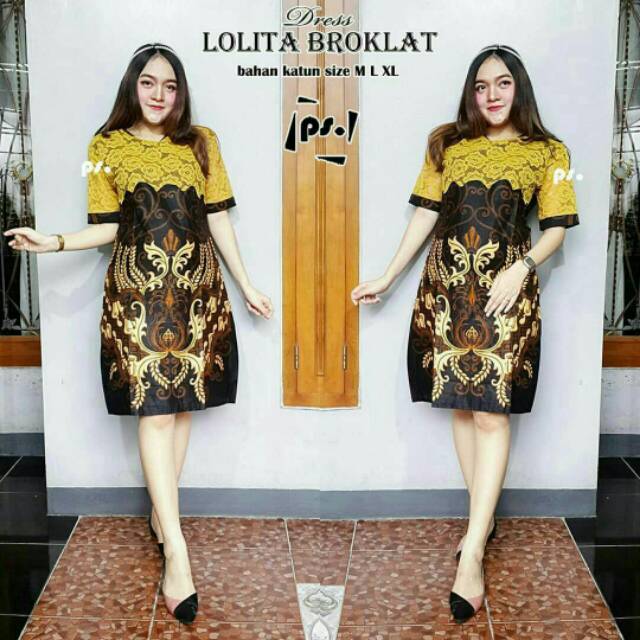 GROSIR DRESS BATIK LOLITA BROKLAT