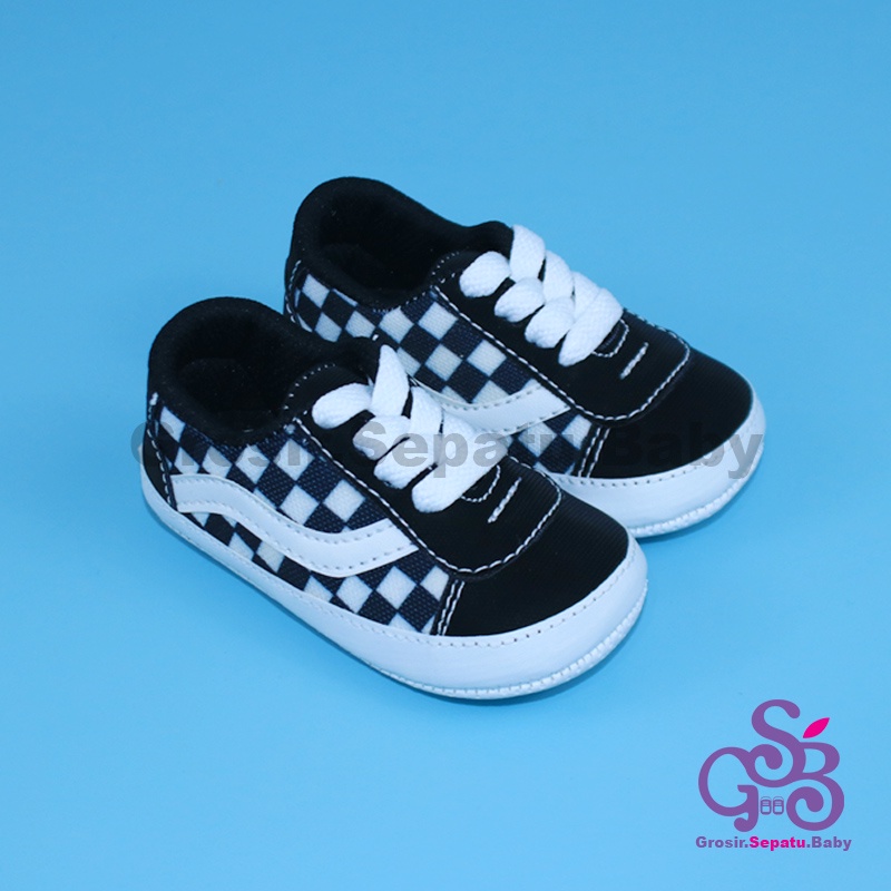 prewalker sepatu bayi laki laki perempuan umur 2 - 14 bulan model catur Premium