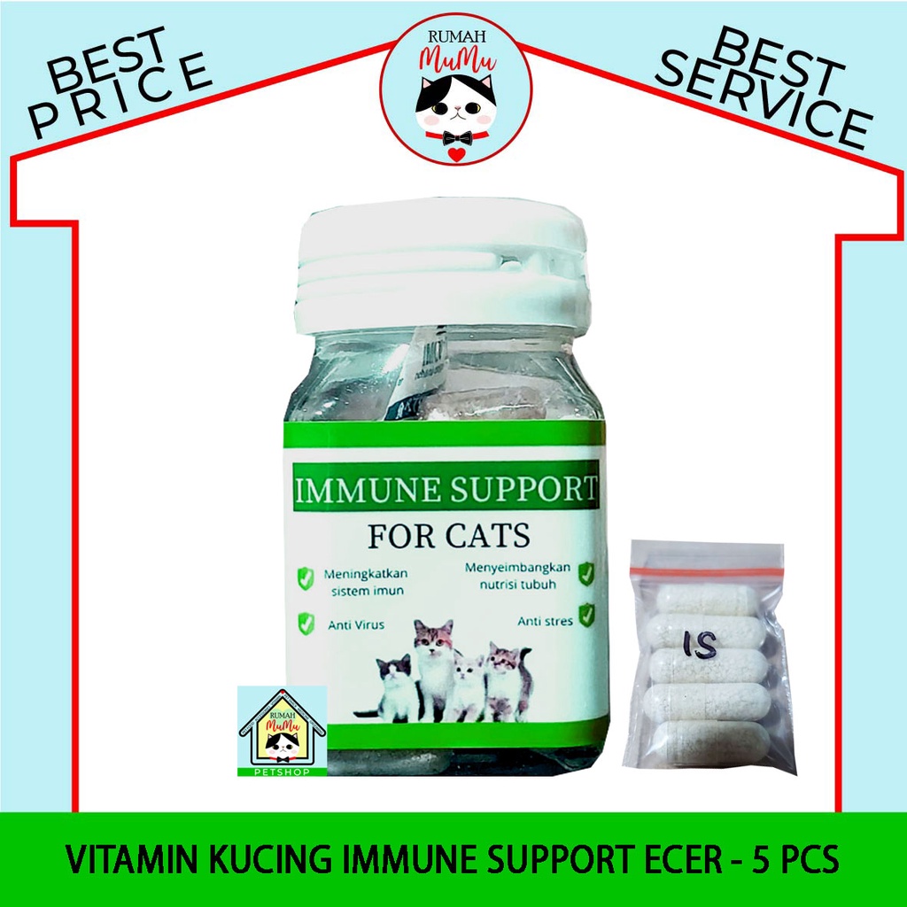 VITAMIN KUCING IMMUNE SUPPORT PEMULIHAN DARI SAKIT - ECER 5 BUTIR