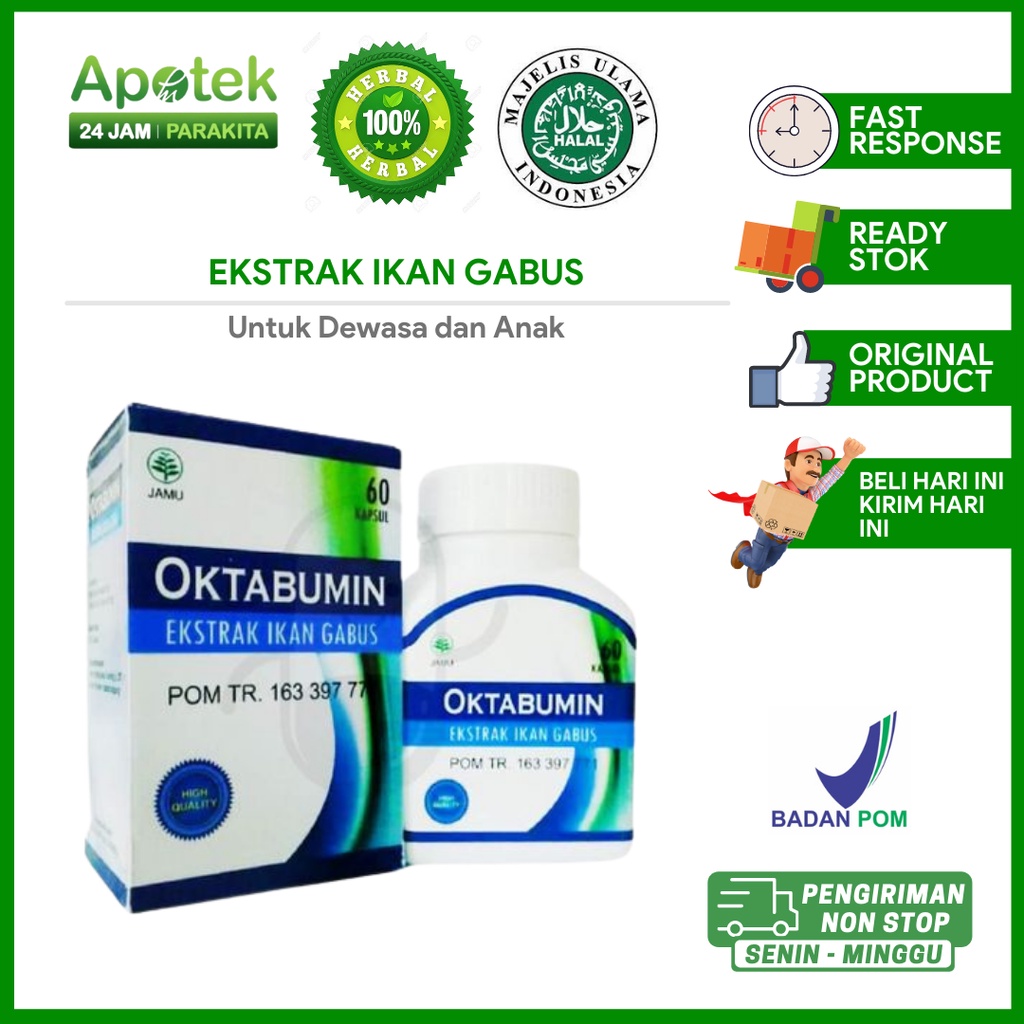 Oktabumin Ekstrak Ikan Gabus Kapsul Isi 60 Kapsul