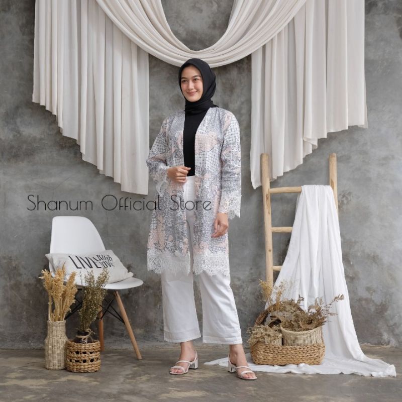 SHANUM BATIK OUTER/OUTER BATIK/BATIK MODERN LACE/BATIK LACE MEWAH/BATIK KONDANGAN/TUNIK LEBARAN /BATIK SEKARJAGAD