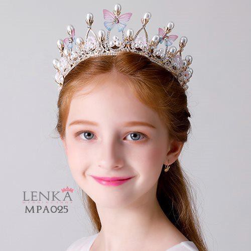 [SIAP KIRIM] Mahkota Crystal Pesta Anak Premium l Crown Rambut Lenka Emas - MPA025