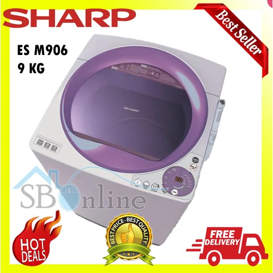 SHARP Mesin Cuci 9 kg Top Loading Series ES-M906P